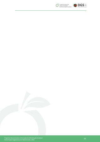 19Programa Nacional para a Promoção da Alimentação Saudável
Alimentação Vegetariana em Idade Escolar, 2016
 