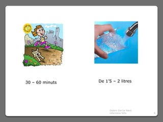 30 – 60 minuts   De 1’5 – 2 litres




                      Dolors Garcia Navó
                      infermera SiEs       8
 