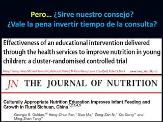 Pero… ¿Sirve nuestro consejo?
¿Vale la pena invertir tiempo de la consulta?
 