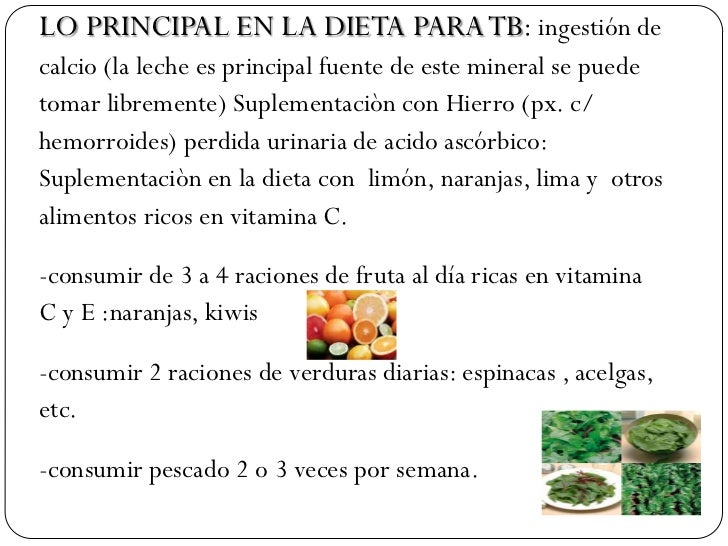 Alimentación de la persona afectada por tb