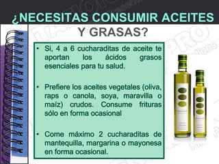 ¿NECESITAS CONSUMIR ACEITES
         Y GRASAS?
 