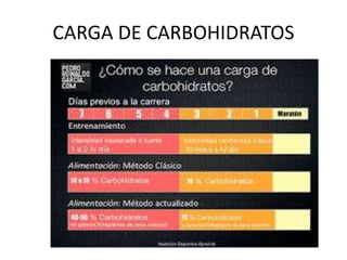 CARGA DE CARBOHIDRATOS
 
