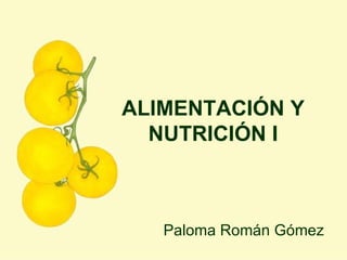 ALIMENTACIÓN Y NUTRICIÓN I Paloma Román Gómez 