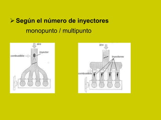  Según el número de inyectores
monopunto / multipunto
monopunto multipunto
 