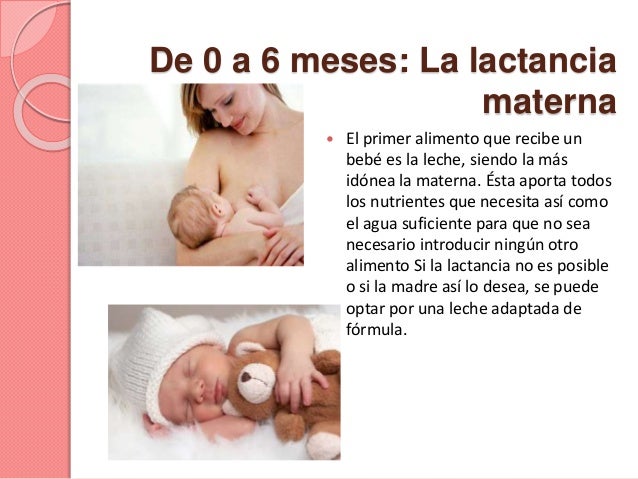 Resultado de imagen para niÃ±os de cero a seis meses alimentacion