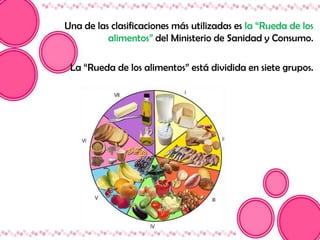 Es preciso ingerirlas en pequeñas cantidades, puesto que el organismo humano no las puede fabricar. Por tanto, si se realiza una correcta alimentación no es necesario el aporte externo en forma de complejos vitamínicos. Se divide en: Liposoluble, Hidrosoluble.VITAMINASEs la única bebida que el ser humano necesita para vivir. La cantidad de agua al día es, aproximadamente, de uno a dos litros, dependiendo de la temperatura y del tipo de alimentación.AGUASon nutrientes inorgánicos que se encuentran en forma de sales minerales disueltos en los líquidos corporales. MINERALES
