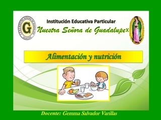 Alimentación y nutrición

Docente: Gemma Salvador Varillas

 