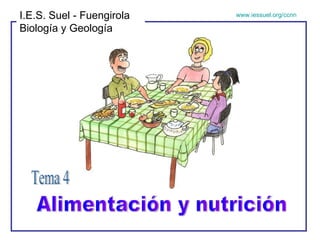 Alimentación y nutrición Tema 4 I.E.S. Suel - Fuengirola Biología y Geología www.iessuel.org/ccnn 