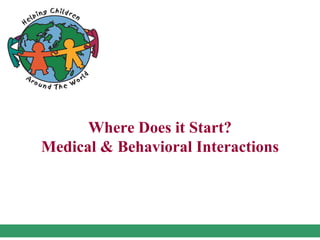 Where Does it Start?
Medical & Behavioral Interactions
 