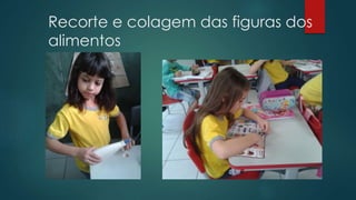 Recorte e colagem das figuras dos
alimentos
 