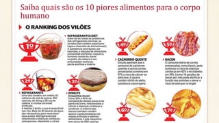Saiba quais são os 10 piores alimentos para o corpo 
humano 
 