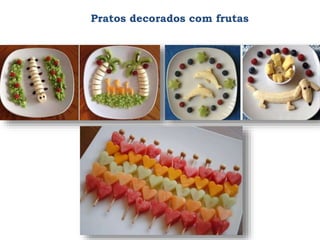Pratos decorados com frutas
 