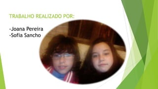 TRABALHO REALIZADO POR:
-Joana Pereira
-Sofia Sancho
 
