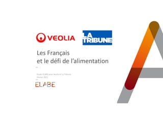 Les Français
et le défi de l’alimentation
Etude ELABE pour Veolia et La Tribune
Février 2021
 
