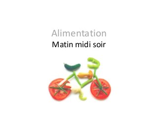 Alimentation
Matin midi soir
 