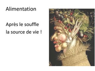 Alimentation
Au cœur de
l’humain
 