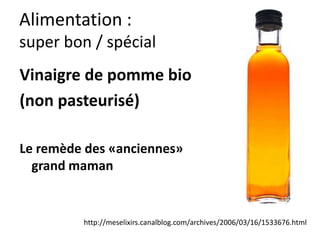 Principes
Laitiers : lait pasteurisé, fromage
d’alpage, sérac, matin ou soir
Poissons : idéal 2 fois par semaine
Fruits de mer : une fois par semaine
 