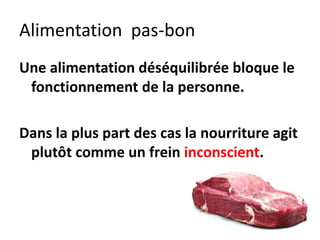 Alimentation
le régime méditerranéen (sans sucres cachés)
Eviter le sucre caché
dans les aliments
Favoriser les
légumineuses
(lentilles, fèves,
haricots)
Pates à dente
Patates en robe des
champ
http://www.lanutrition.fr/bien-comprendre/le-potentiel-sante-des-aliments/index-et-charge-
glycemiques/tableau-des-index-glycemiques.html
 