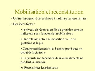 Mobilisation et reconstitution
• Utiliser la capacité de la chèvre à mobiliser, à reconstituer
• Des idées fortes :
• le n...