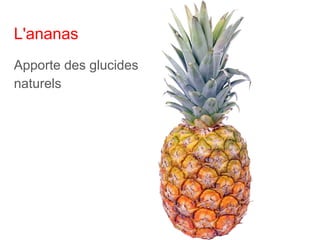 L'ananas
Apporte des glucides
naturels
 