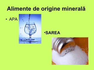 Alimente de origine minerală   APA SAREA   