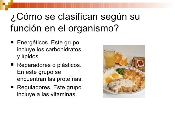 Alimentos. Clasificación e importancia