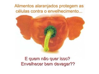 Alimentos alaranjados protegem as células contra o envelhecimento... E quem não quer isso?  Envelhecer bem devagar?? 