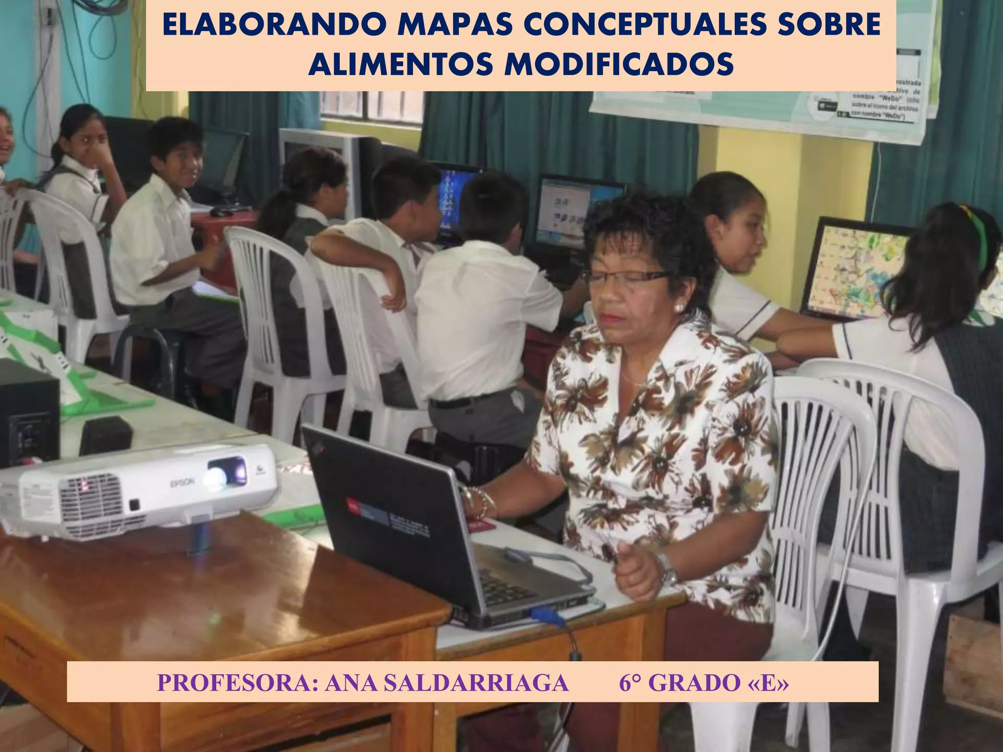 ELABORANDO MAPAS CONCEPTUALES SOBRE
ALIMENTOS MODIFICADOS
PROFESORA: ANA SALDARRIAGA 6° GRADO «E»