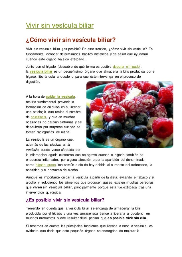 vesícula inflamada que nanay comer