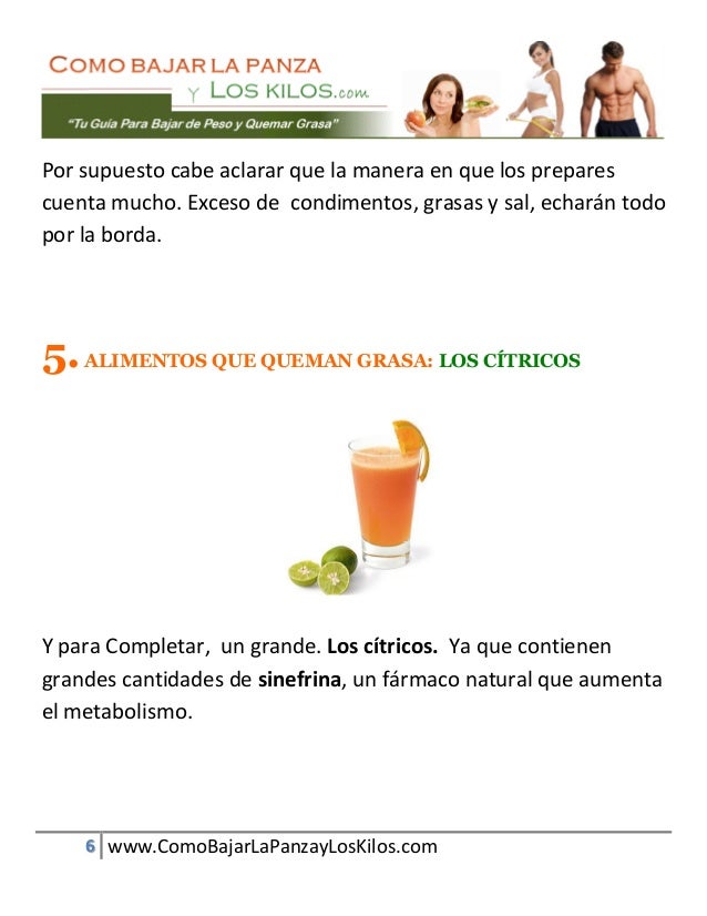 Alimentos que queman grasa Alimentos que queman grasa