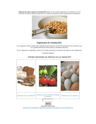 Alimentos ricos en vitamina b12 | DOCX