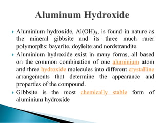 Properties Of Aluminium Hydroxide Gel
