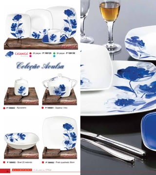 20 peças - P 189120      30 peças - P 189130
               Backstamp




        Coleção Avulsa



P 189004 - Açucareiro                    P 189001 - Sopeira 1 litro




P 189003 - Bowl 23 redondo                P 189002 - Prato quadrado 30cm



12
 