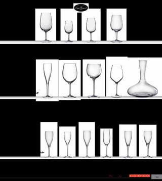 Doc
                LB 0343128                 LB 0313130                   LB 0322094                       LB 0333058
                Degustazione Big Wine      Degustazione Sherry          Degustazione White Wine          Degustazione Red Wine
                H 18,2cm-Ø 7,9cm           H 13,6cm-Ø 6cm               H 15,5cm-Ø 6,5cm                 H 17,4cm-Ø 7,3cm
                Cj 6 Taças                 Cj 6 Taças                   Cj 6 Taças                       Cj 6 Taças
                350ml                      200ml                        220ml                            250ml




Vino Classico
                LB 1217648               LB 1247645                    LB 1237556                       LB 1227647                            LB 1257650
                Champagne                Bordeaux Grand Cru            Bourgogne Balloon                Chardonnay                            Decanter
                H23,4cm-Ø 7cm            H 23cm-Ø 10,3cm               H 23,2cm-Ø 11,2cm                H 22cm-Ø 8cm                          H 25cm-Ø 22cm
                Cj 2 Taças               Cj 2 Taças                    Cj 2 Taças                       Cj 2 Taças                            2000ml
                150ml                    700ml                         600ml                            350ml




Flute Collection
                  LB 0747177            LB 0718626               LB 0737233                  LB 0769233                 LB 0726656                 LB 0751355
                  Champagne             Brio Flute               Dream Flute/Cham-           Palace Flute/Cham-         Michelangelo Flute/        Michelangelo Flute/
                  H 18,5cm-Ø 6,4cm      H 18,2cm- Ø 5cm          pagne                       pagne                      Prosecco/Champagne         Champagne
                  Cj 6 Taças            Cj 6 Taças               H 19cm-Ø 6cm                H 23,8cm-Ø 5,85cm          H 18,2cm-Ø 6cm             H 18,5cm Ø 6,4cm
                  100ml                 100ml                    Cj 6 Taças                  Cj 6 Talas                 Cj 6 Taças                 Cj 6 Taças
                                                                 100ml                       200ml


                                                                                                                                                                         151
 