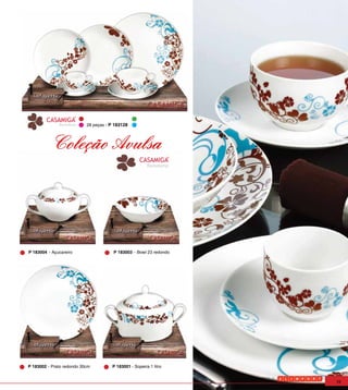 Backstamp    28 peças - P 183128




          Coleção Avulsa
                                                        Backstamp




P 183004 - Açucareiro                  P 183003 - Bowl 23 redondo




P 183002 - Prato redondo 30cm         P 183001 - Sopeira 1 litro


                                                                    19
 