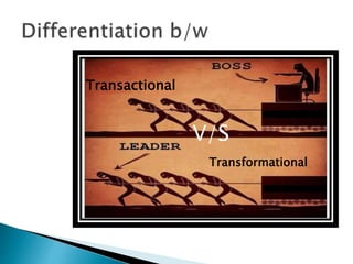 Transactional
Transformational
V/S
 
