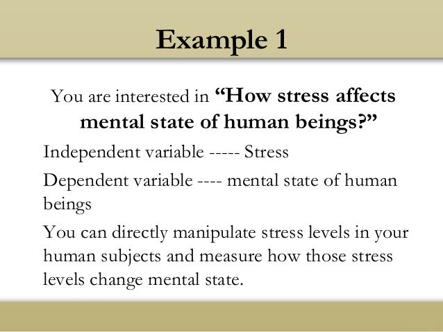 examples of independent and dependent variables