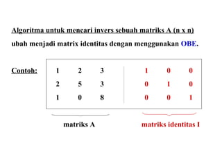 Matriks & Operasinya Matriks invers | PPT