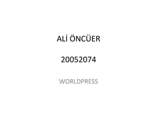ALİ ÖNCÜER20052074 WORLDPRESS  