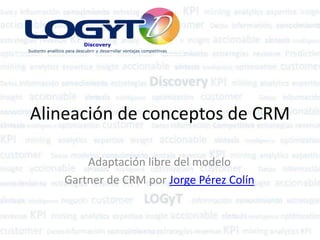 Alineación de conceptos de CRM Adaptación libre del modelo Gartner de CRM por Jorge Pérez Colín 