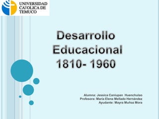 Alumna: Jessica Caniupan Huenchulao
Profesora: María Elena Mellado Hernández
Ayudante: Mayra Muñoz Mora
 