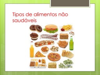 Tipos de alimentos não
saudáveis
 