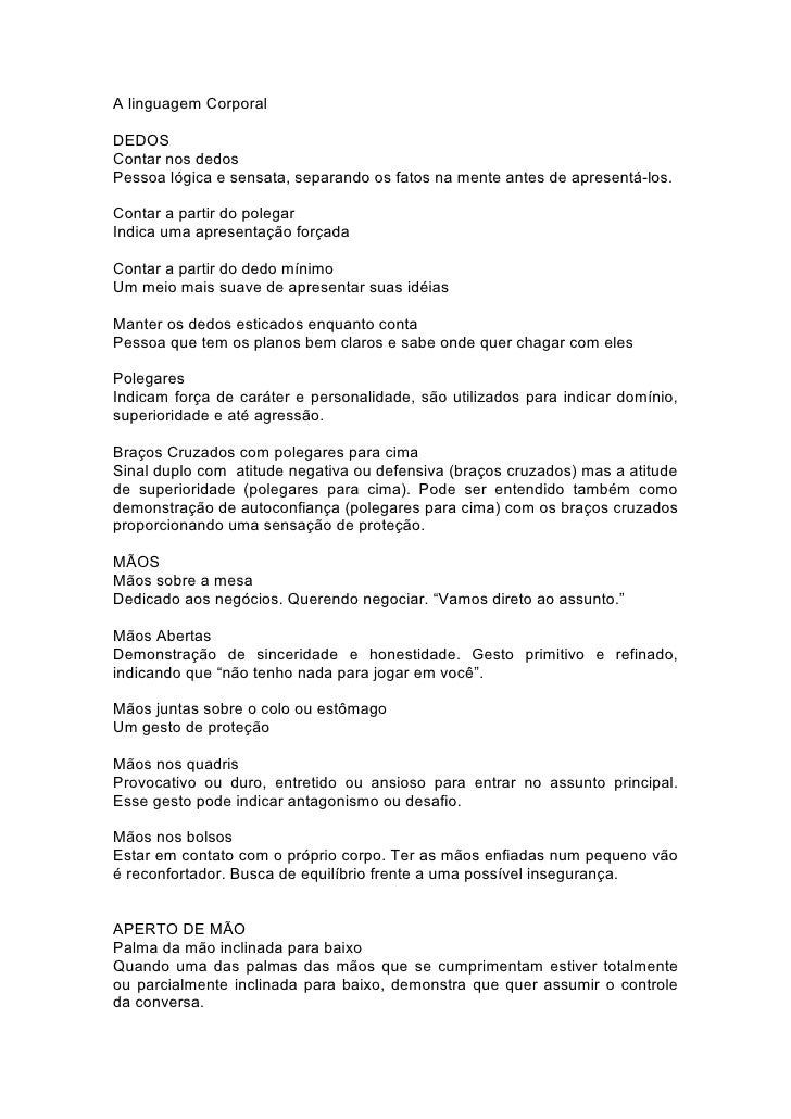 Curso de linguagem corporal