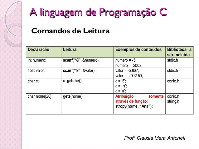 A linguagem de programação c