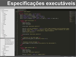 Especificações executáveis
 