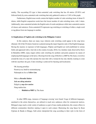 A LINGUISTIC ANALYSIS OF TAGALOG-ENGLISH CODE SWITCHING IN OPM LOVE ...