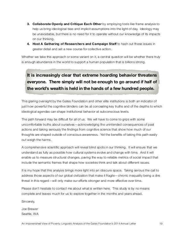 a linguistic analysis of the gates foundations 2014 annual letter this is my letter to the world analysis