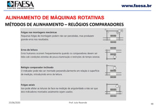 48
25/06/2020 Prof. Julio Rezende
www.faesa.br
MÉTODOS DE ALINHAMENTO – RELÓGIOS COMPARADORES
ALINHAMENTO DE MÁQUINAS ROTATIVAS
 