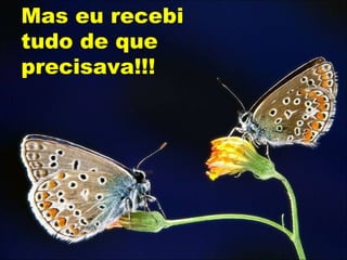 Mas eu recebi
tudo de que
precisava!!!
 