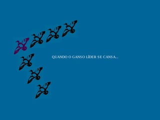 QUANDO O GANSO LÍDER SE CANSA...
 